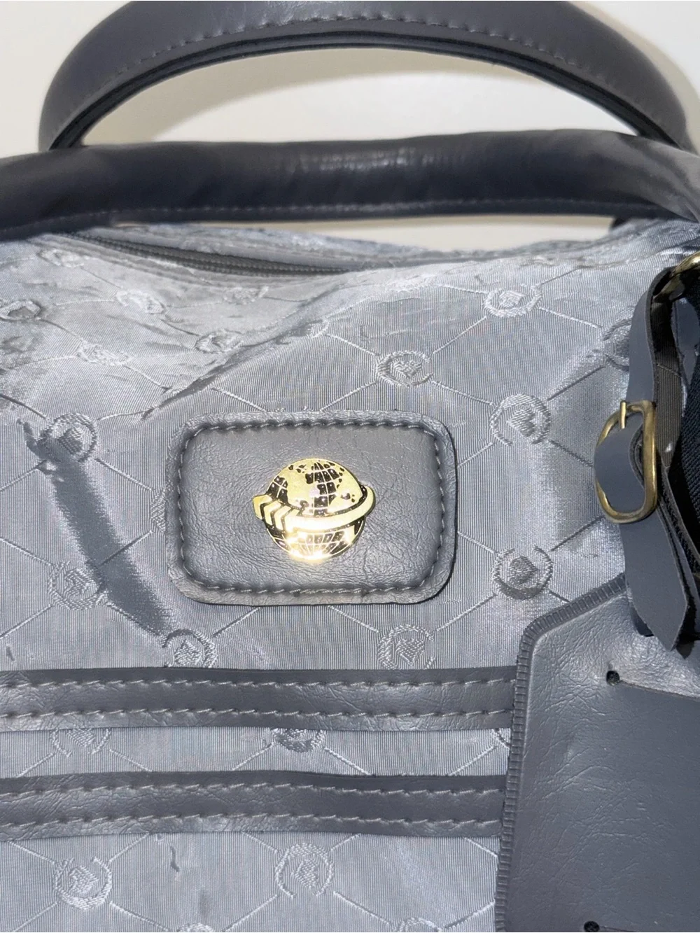 Gray Men's Duffel Bag with Shoulder Strap